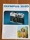 Olympus 35 ED  Film Camera, 1 Page  A4 Fact Sheet. 