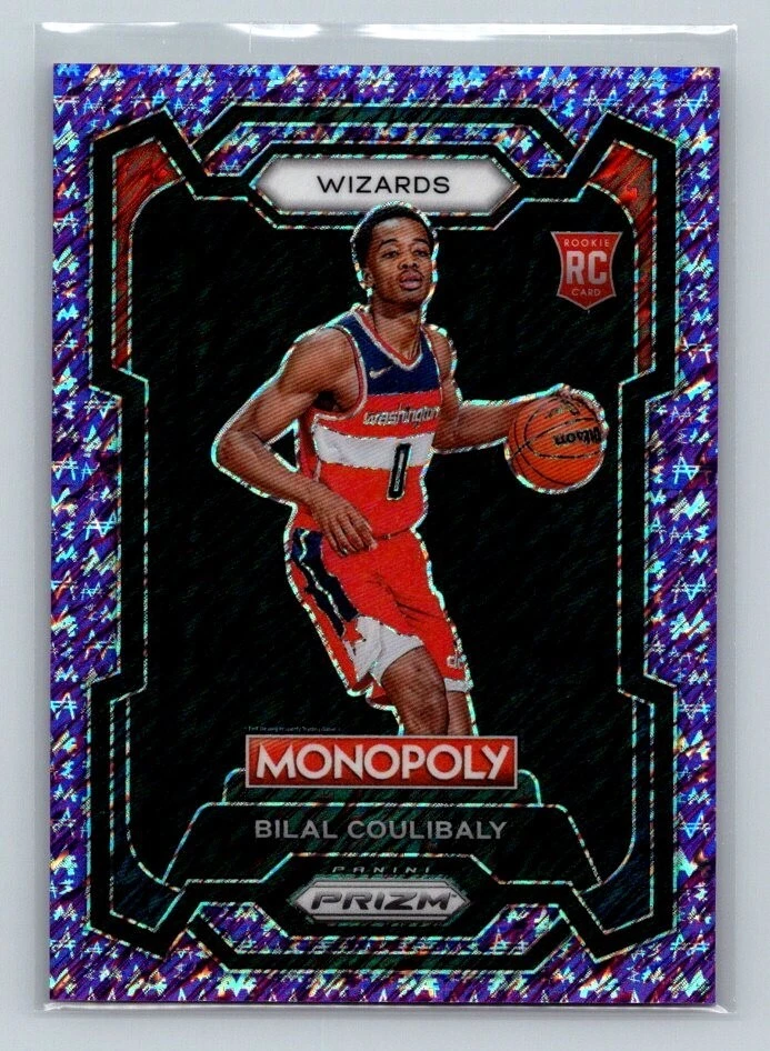 2023-24 Panini Prizm Monopoly Purple Millionaire Shimmer /50 #90 Bilal Coulibaly
