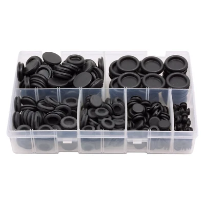 DH & JS 280Pcs Assorted Box of Blanking Grommets 6 9 12 16 20 25 Bung Closed Grommet