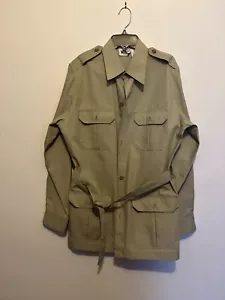 VTG 60’s Woolrich Belted Bush Safari/Military Shirt Jacket M Cotton/poly Cargo - Picture 1 of 10