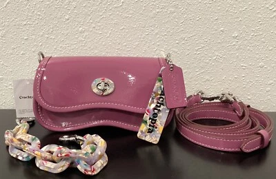 Coach Coachtopia Mini Wavy Dinky Leather Lilac Berry CQ853 6.8" x 3.5" x 2.5" - Image 1 of 4