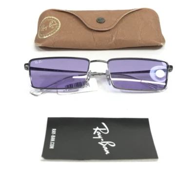 Gafas de sol Ray-Ban RB3741 EMY 004/1A montura plateada con lentes moradas 59 mm Foto 1 de 4