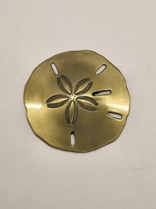 Agiftcorp Brass Small Sand Dollar Paperweight Nautical Decor 2.5" - Picture 1 of 10