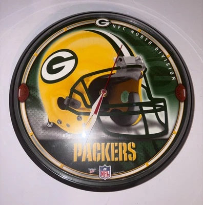 Green Bay Packers WinCraft Clock Size 12" Diameter - NFC North Tested & Working - Image 1 of 4