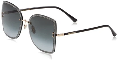 Gafas de sol Jimmy Choo LETI/S 02M2 9O 62 mm negro dorado/gris lente degradada Foto 1 de 3