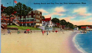 Point Independence, Massachusetts - A view of the Bathing beach & Pine Tree Inn - Picture 1 of 2