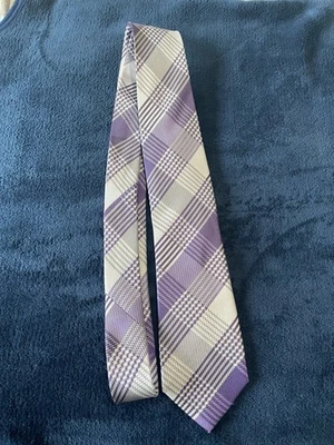 Corbata Sean John mezcla lavanda y blanca a cuadros Foto 1 de 3