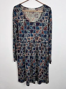 Peruvian Connection Huari Pima Cotton Dress Pockets Multi Sz Small - Picture 1 of 8