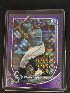 🔥Randy Arozarena 2025 Bowman Chrome Purple Geometric Refractor 041/250 Mariners - Picture 1 of 3