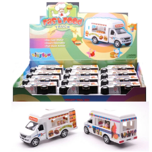 ICE CREAM/FAST FOOD TRUCK cm 12,5 (1 MODELLINO) Kinsmart Modellismo Giocattolo N - Photo 1/3