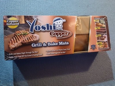 Parrilla antiadherente de cobre y alfombrilla para hornear Yoshi YOSHIGC - Paquete de 2 Foto 1 de 3