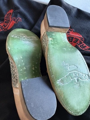 Freebird by Steven 皮革女式靴子。 绿松石蛇皮图案 7 码 — 第 1/3 张图片