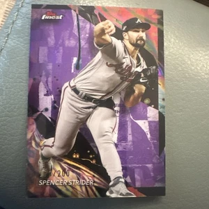 2024 Topps Finest - Uncommon Spencer Strider #181 Purple Refractor /200 - Picture 1 of 3