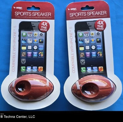 VIBE Football Sport Speaker for iPhone 5, 4x The Sound, 2 Packs - image 1 of 4