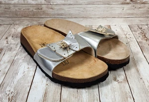 Betula Birkenstock Damen Sandalen 10 (EUR 41) Silber Schmetterling Metallic Neu mit Karton NEU - Bild 1 von 11