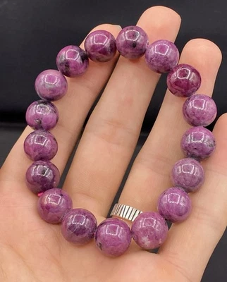 Natural Top Quality 12 Mm Ruby  Zoisite Bracelet Healing Bracelet - Image 1 of 4
