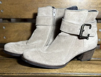 Paul Green Jano Moto Botín Tacón Apilado Motociclista Hebilla Tostado Gamuza Reino Unido 3.5 EE. UU. 5.5 Foto 1 de 4