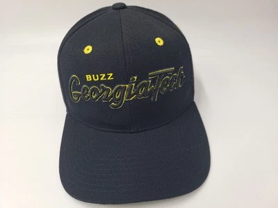 Georgia Tech Chaquetas Amarillas Buzz Script Zephyr Snapback Sombrero Gorra Mezcla de Lana NCAA Foto 1 de 4