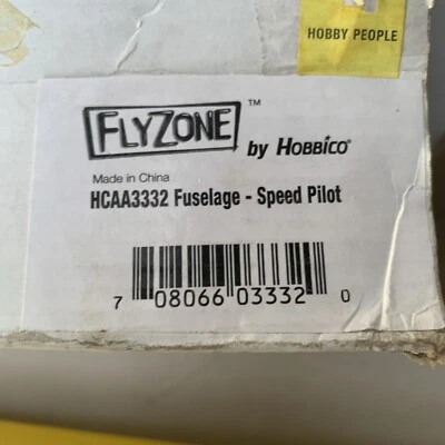 NIB HOBBICO FLYZONE SPEED PILOT ELECTRIC RC AIRPLANE FUSELAGE ONLY - Image 1 of 4