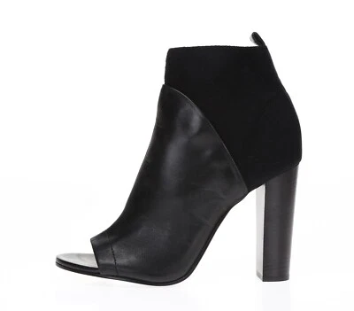 Vince Mujer Cuero Negro Tobillo Punta Abierta Botines Zapatos Talla 11 M ¡Nuevo! 229892 Foto 1 de 4