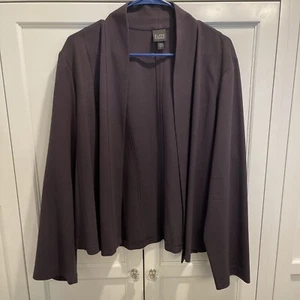 Eileen Fisher Merino Wool Cardigan Open Front Long Sleeves L Brown - Picture 1 of 4