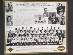 Poster Upper Deck Salute 1951 Campione del Mondo LA Rams 10x12 Edizione Limitata - Foto 1 di 1