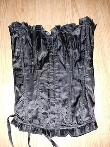 Gorgeous Black SECRET POSSESSION boned corset basque top size 8 10 (TV) - Picture 1 of 2