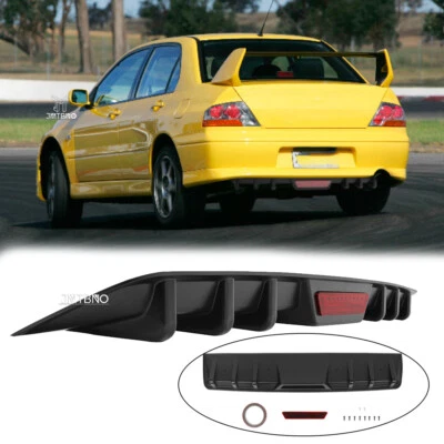 For Mitsubishi Lancer Rear Lip Bumper Diffuser Shark Fins Wing Spoiler Body Kits - image 1 of 4
