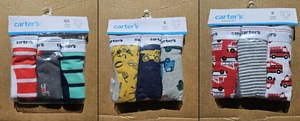 Carter's Boys 3-Pack Cotton Briefs Sizes 4/5, 6/7, 8, 10-12 - Picture 1 of 10