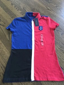 NUEVO CON ETIQUETAS TOMMY HILFIGER MUJER ALGODÓN ICÓNICO LOGOTIPO ESTAMPADO MULTI POLO TALLA XS - Imagen 1 de 3