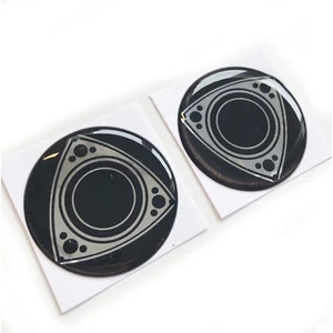 x2 Rotary Engine Chrome 3D Domed Gel Decal Sticker Badge JDM Fits Mazda RX7, RX8 - Picture 1 of 2