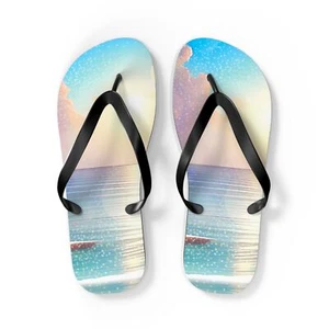 Tropical Flip Flops for Summer Bliss, Beach Footwear, Vacation Sandals - Picture 1 of 6