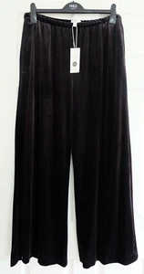 Pantalón ELEGANTE M&S TERCIOPELO Cintura Alta Pierna ANCHA con Bolsillos Laterales - Imagen 1 de 9