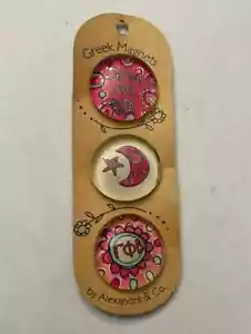 Set of 3 Gamma Phi Beta Glass Refrigerator Fridge Magnets, RETRO, RETIRED - Picture 1 of 1