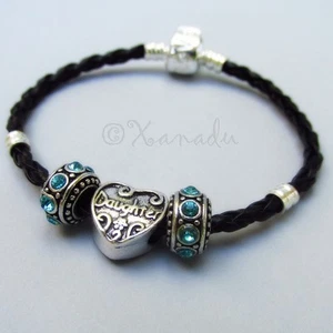 Brazalete Dije Europeo Hija con Gran Agujero Piedra de Nacimiento Cuentas Espaciadoras - Imagen 1 de 7