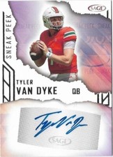 TYLER VAN DYKE 2023 SAGE RC AUTO Autograph Silver Sneak Peek Miami Hurricanes 🔥