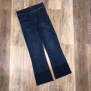 Spanx Cropped Two Tone Denim Flare Jeans Small EUC - Picture 1 of 9