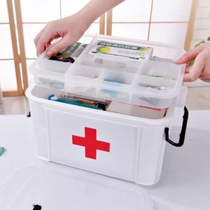 First Aid Kit Medicine Storage Box Portable Emergency Box Household - Picture 1 of 10