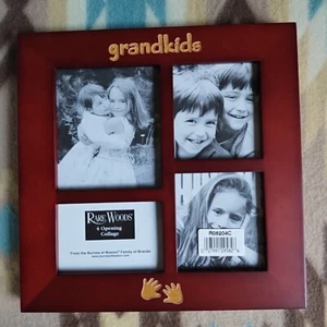 Burns Of Boston 8.25 X 8.25 Brown Picture Frame Grandkids 4 Picture Collage - Picture 1 of 3