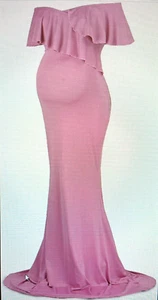 Molliya Neu mit Etikett Gr. XL Umstandskleid langes Kleid mauve Tanzfee schulterfrei NEU - Bild 1 von 4