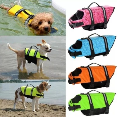 Dog Life Jacket Safety Swimming Float Adjustable Buoyancy Aid Vest Pet Preserver - Image 1 of 4
