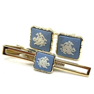 Wedgwood Cufflinks Necktie pin Jasper Equestrian No accessories - Picture 1 of 16