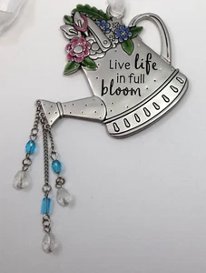 XTOP Live life in full bloom FLORAL WISHES Message Ornament Ganz - Picture 1 of 7