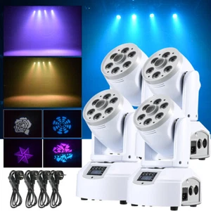 4 PIEZAS DJ Luz LED Lavado Gobo Cabezal Móvil Luz Punto Escenario Club Discoteca - Imagen 1 de 16