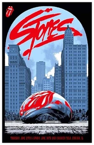Póster de concierto enmarcado de los Rolling Stones 2024 Chicago - Imagen 1 de 2