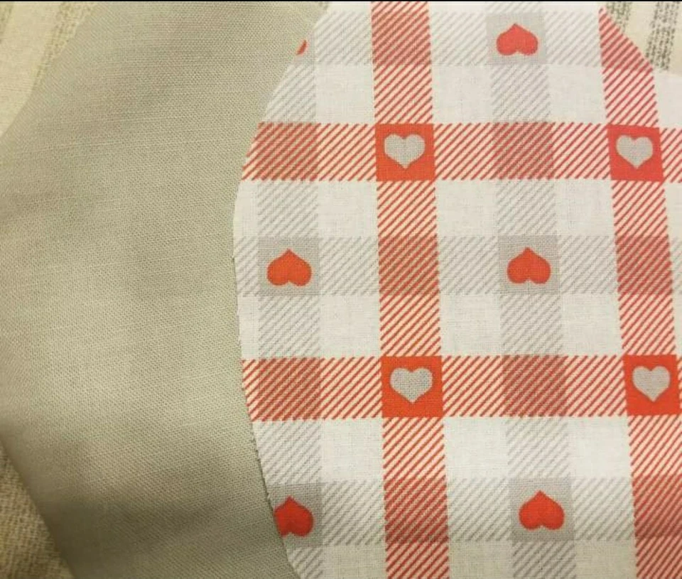 Reversible Adult valentines red and grey checks with tiny hearts mask - Image 1 of 1
