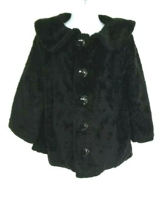 Lil’ Lemons Girls Coat Black Faux Fur Jacket Size 6 Y For Love and Lemons New - Picture 1 of 10