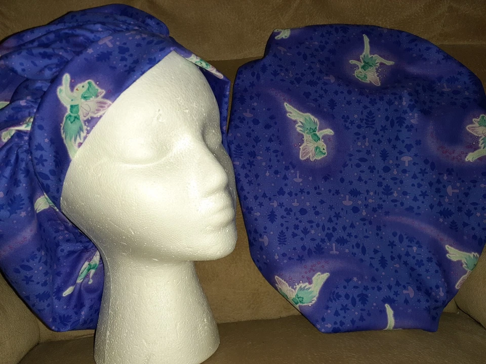 Glow in the Dark Fairies Medical Surgical Bouffant Scrub Hat SIZES S,M,L - Image 1 of 1