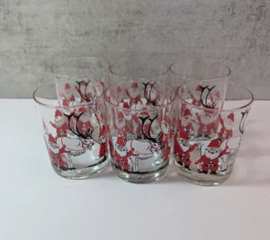 Vintage MCM Georges Briard Santa Lowball Rocks Gläser 6er Set - Bild 1 von 5