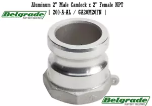 (2 Pack!) Aluminum 2" Male Camlock x 2" Female NPT | 200-A-AL / GA20M20FN | - Picture 1 of 3